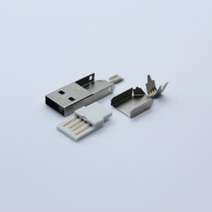 Dissembled USB-A silver connector