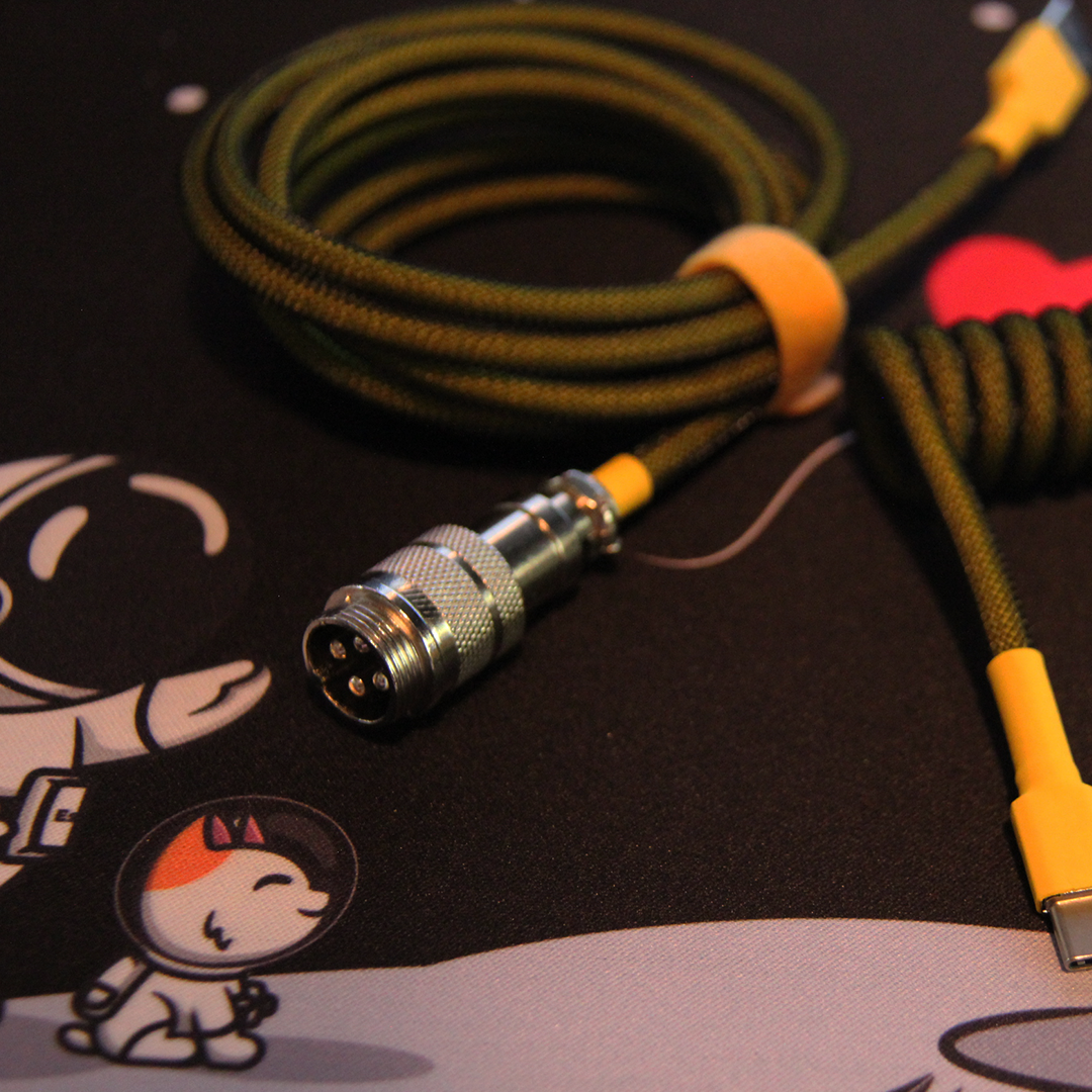 Yellow custom coiled cable gallery